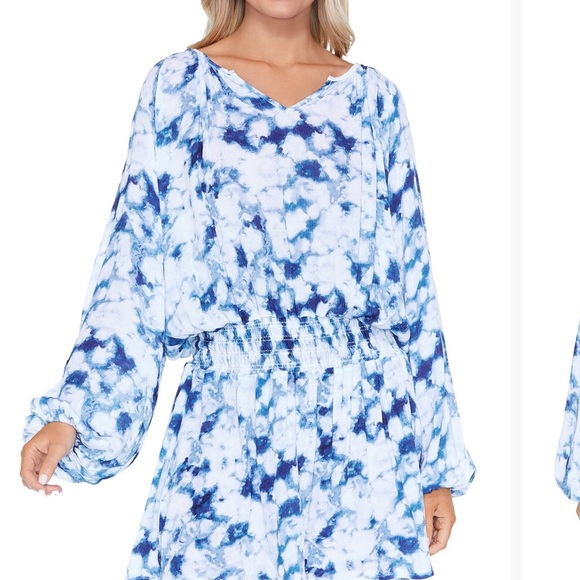 Raisins Other - Raisins Blue and White Maui Dress Cover-Up